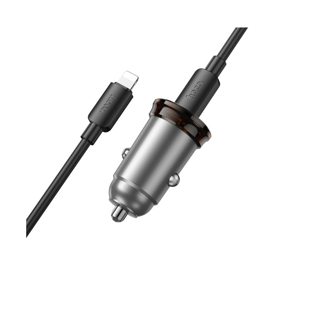 Cargador para auto Hoco NZ16B PD45W Cable Tipo C a iP Gris