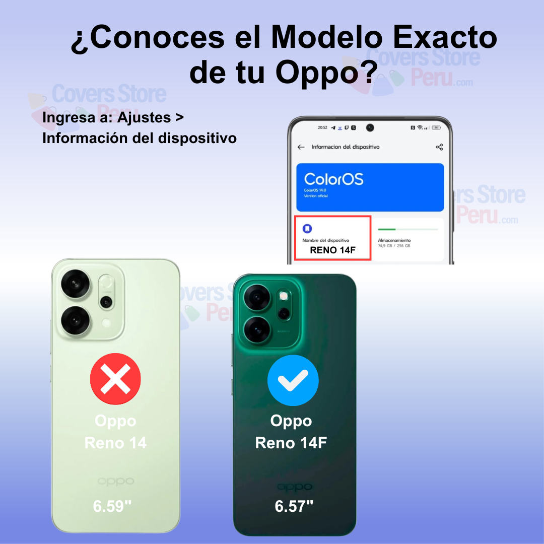 Funda Case para Oppo Reno 14F Flip Cover Azul