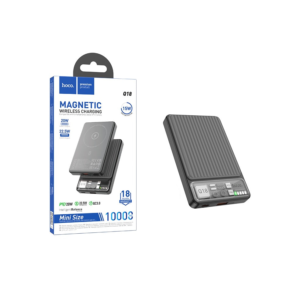 Power Bank Magsafe 10000mAh Hoco Q18 Tourer 22.5W Negro