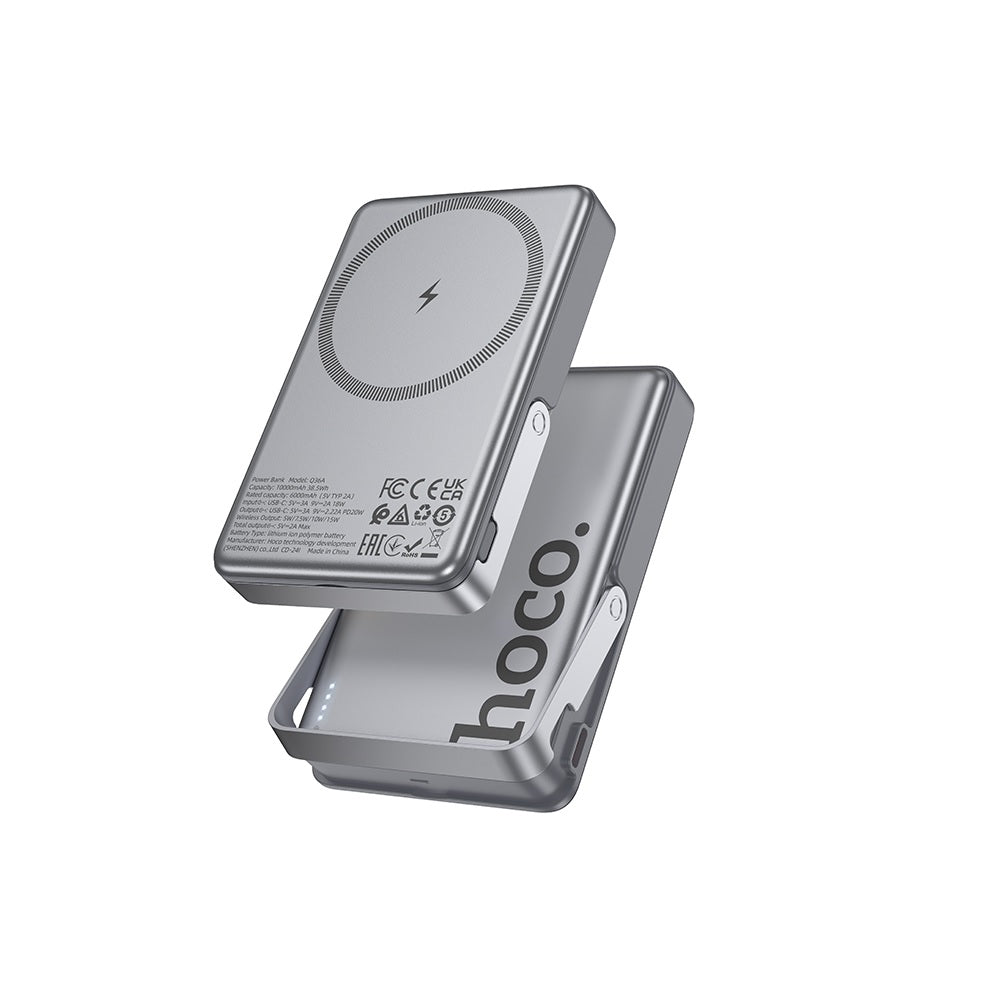 Power Bank Magsafe Soporte 10000mAh Hoco Q36A PD20W Gris