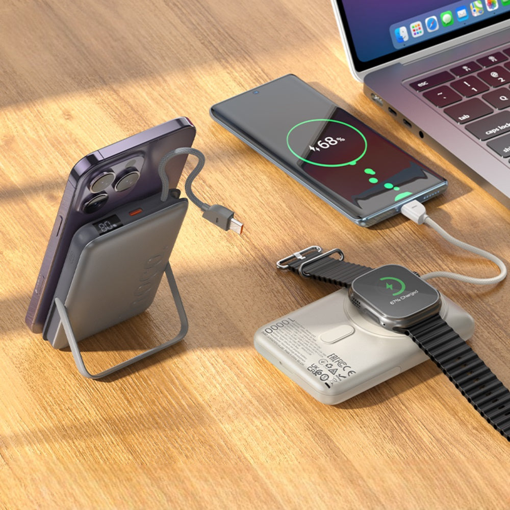 Power Bank Magsafe Soporte 10000mAh Hoco Q43 PD20WGris