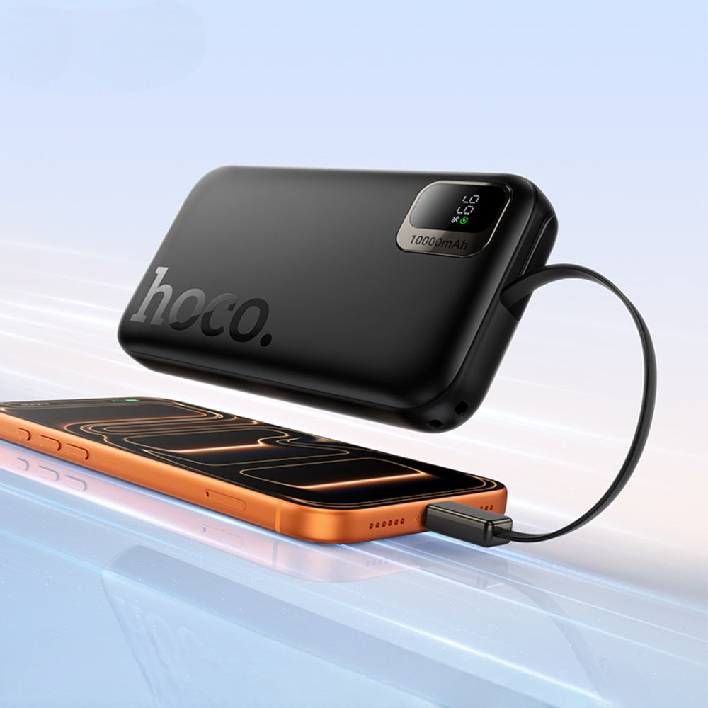 Power Bank Cable Retractil 10000mAh Hoco Q51 PD20W Negro