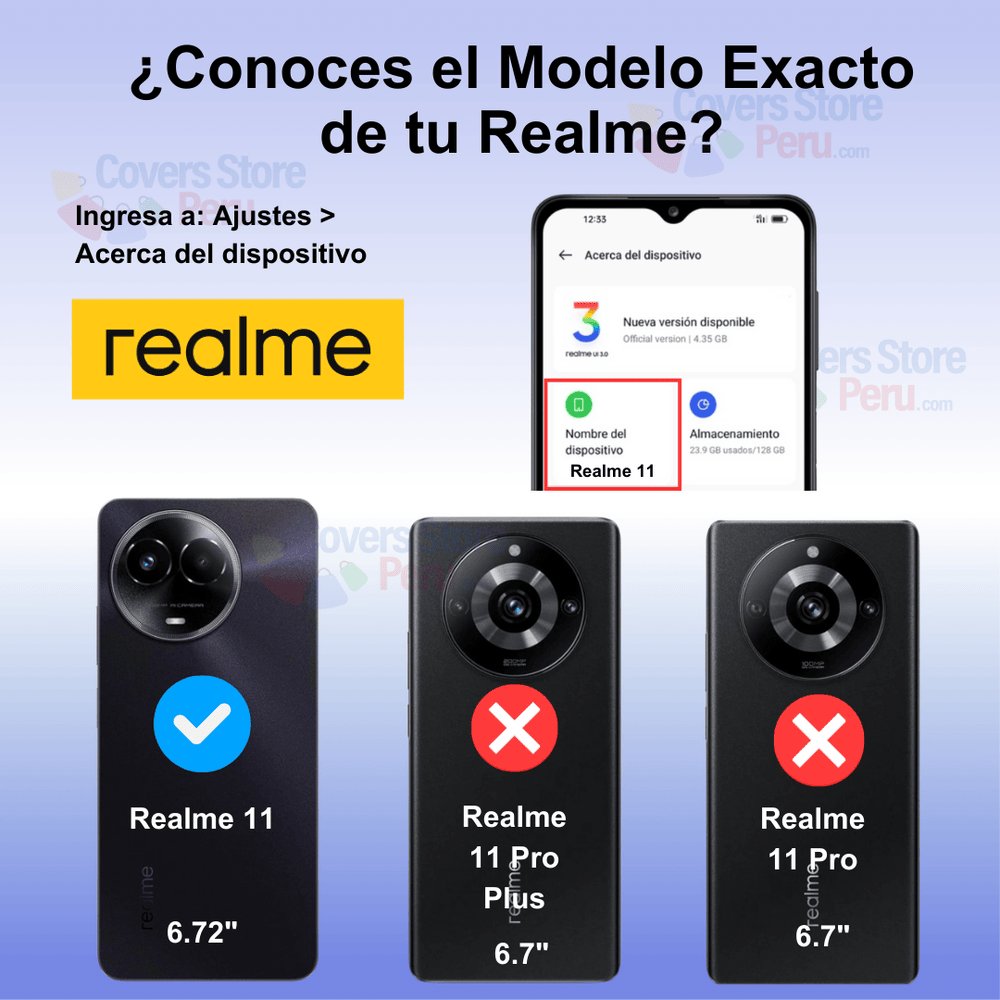 Funda para Realme 11 Anillo Metálico Azul