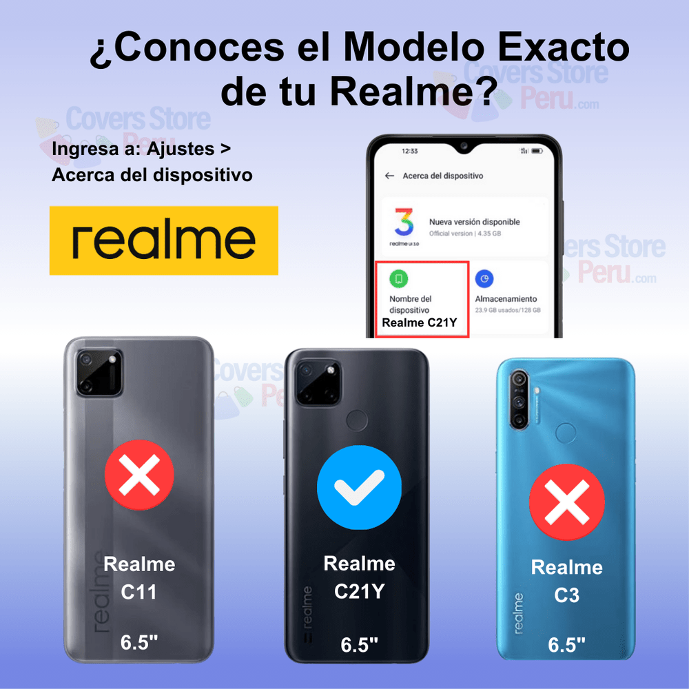 Funda Case para Realme C21Y Robot Gris con Aro y Protector