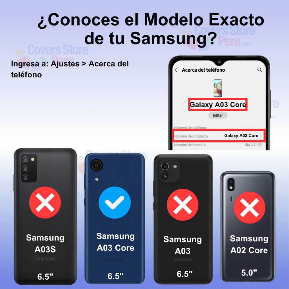 Funda para Samsung A03 Core Ahumado con Anillo Azul