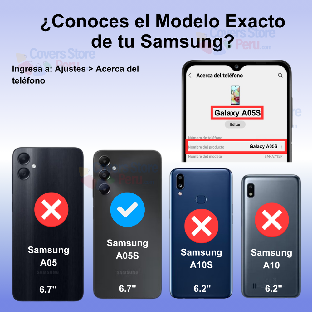 Funda para Samsung A05S Holder Protector Camara Azul
