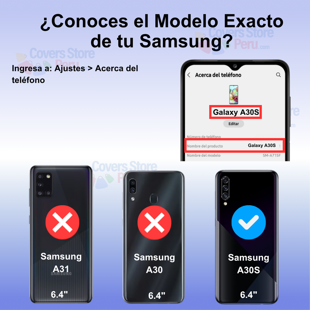 Funda para Samsung A30S Anillo Metálico Azul