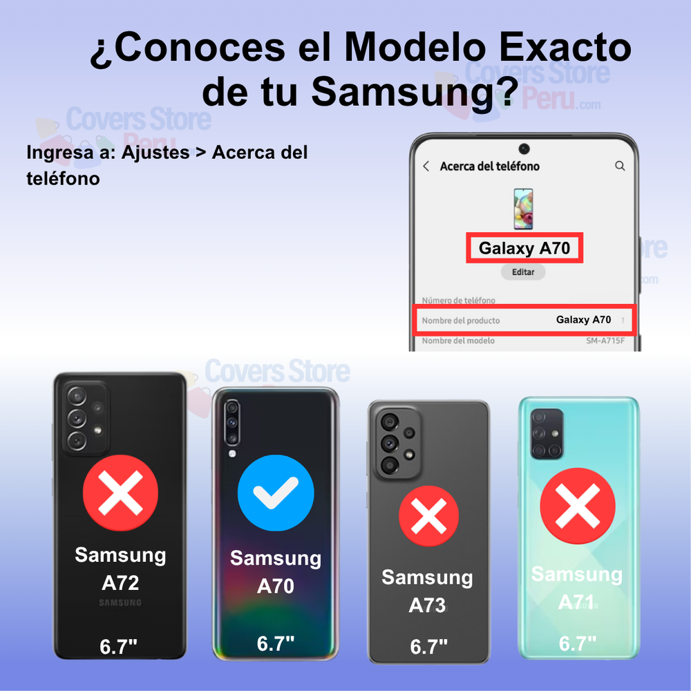 Funda para Samsung A70 Anillo Metálico Azul Antishock