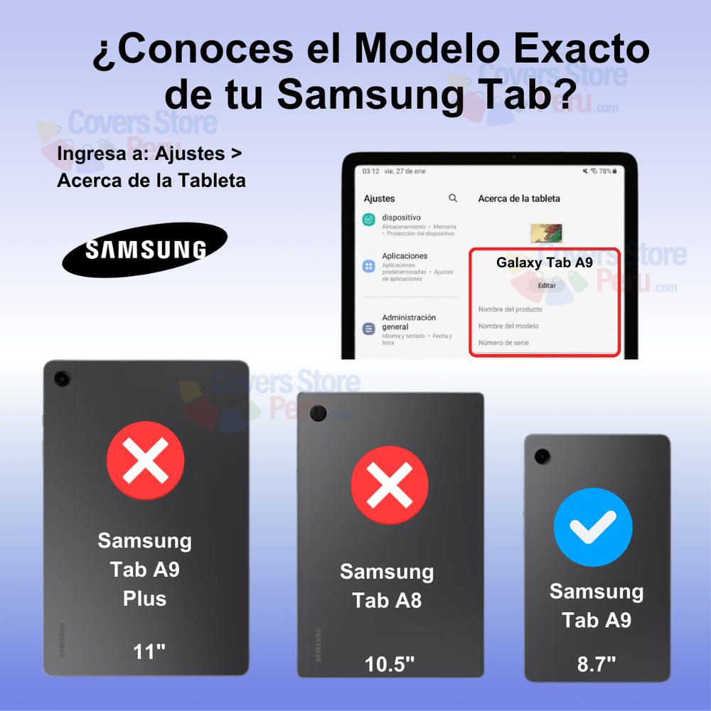 Funda para Samsung Tab A9 Magnética 360° Lavanda