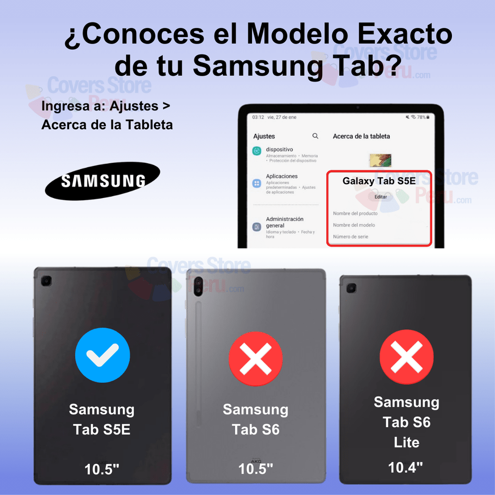 Funda para Samsung Tab S5e 10.5" Flipcover Giratoria Azul