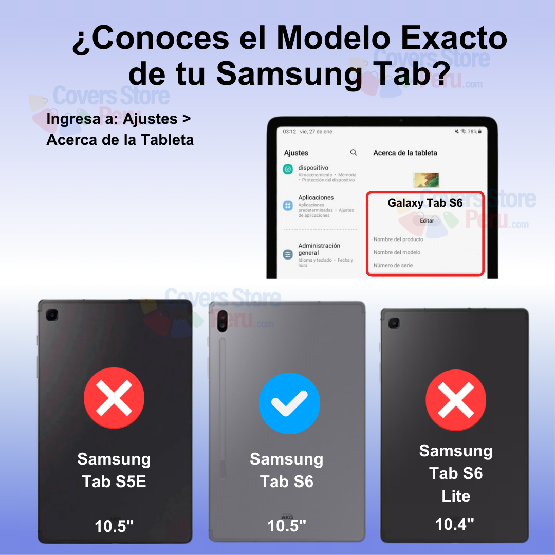 Funda para Samsung Tab S6 10.5" Gomas 360 Azul