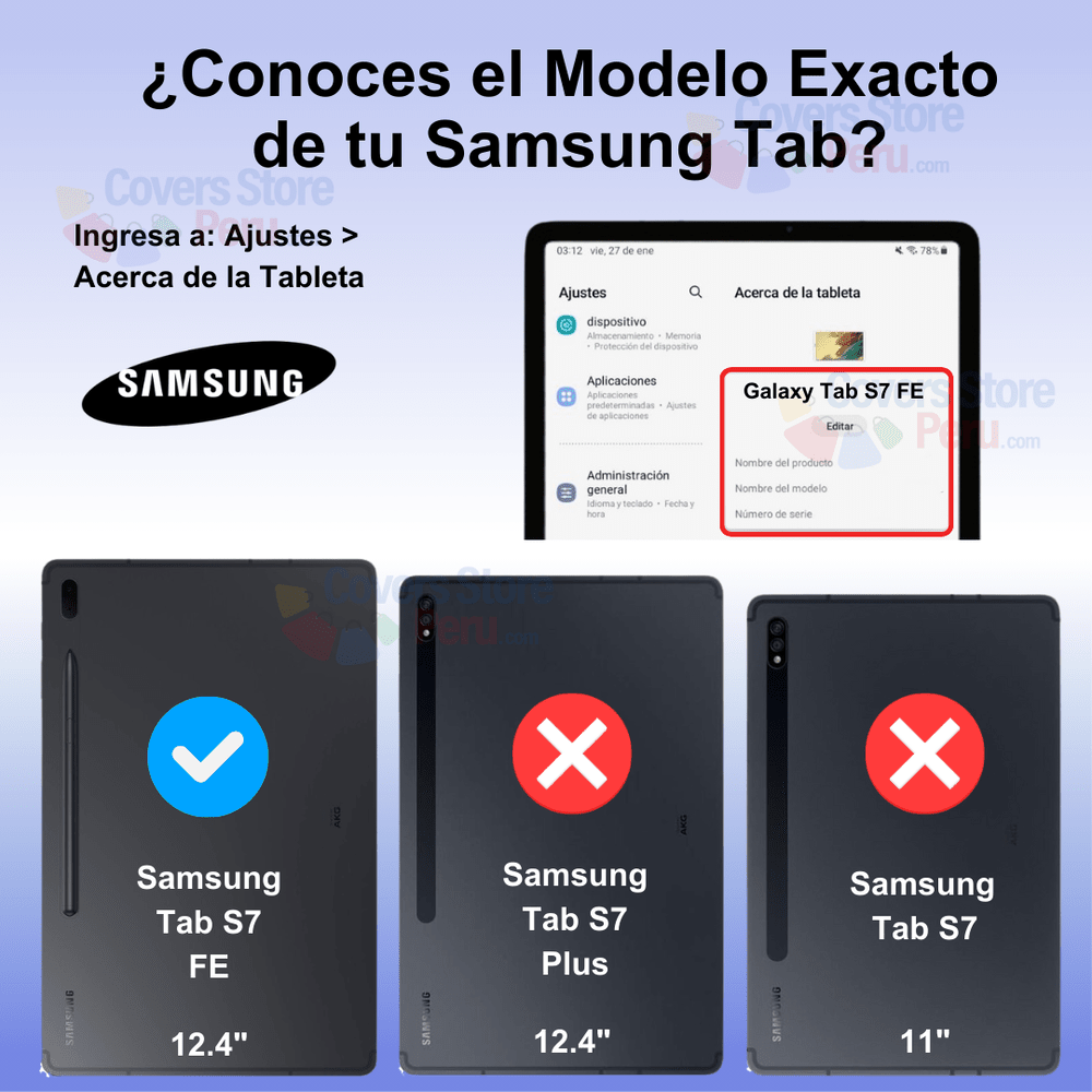 Funda con Teclado Touch para Samsung Tab S7 FE Azul