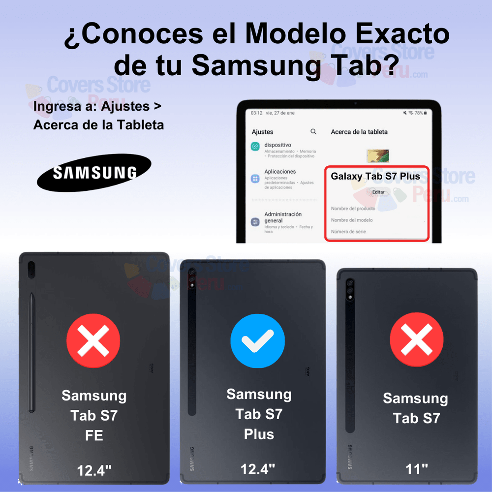 Funda para Samsung Tab S7 Plus 12.4" Armor Extreme Azul