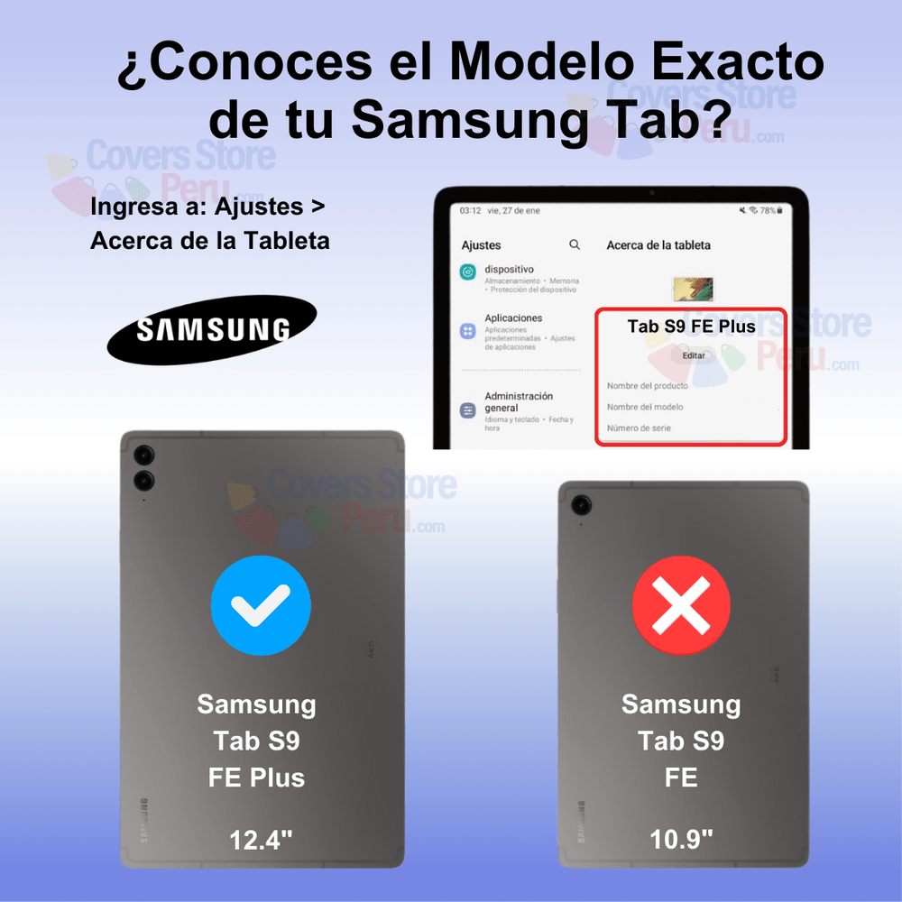 Funda para Samsung Tab S9 FE Plus 12.4" Imantada Azul