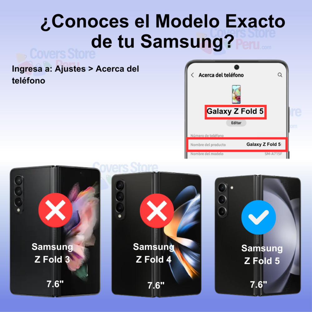 Funda para Samsung Z Fold 5 Ahumado con Anillo Azul