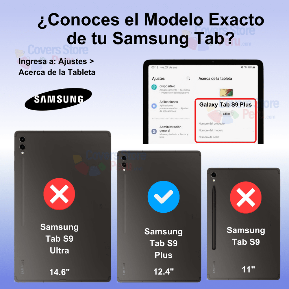 Funda para Samsung Tab S9 Plus Armor Defender 360 Arcoiris Azul