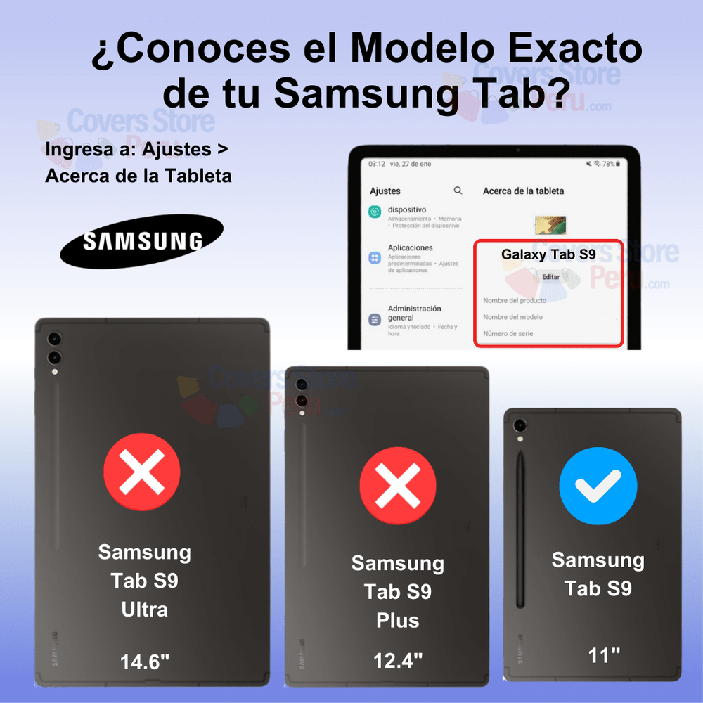 Funda para Samsung Tab S9 11" Flipcover Giratoria Azul