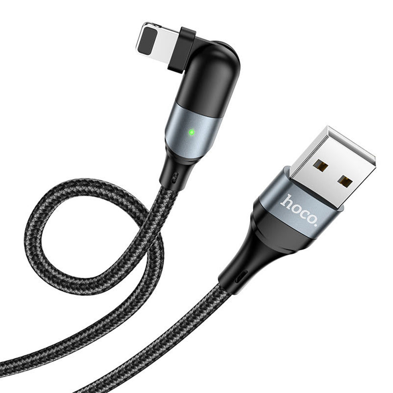 Cable USB a Lightning 1.2m Hoco U100 Negro De Alta Calidad