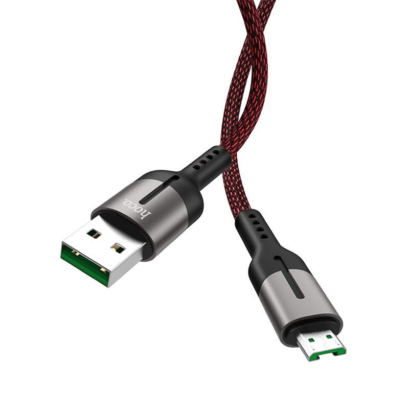 Cable USB A Micro USB V8 4A 1.2m Hoco U68 Negro De Calidad