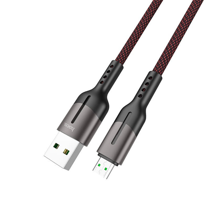 Cable USB A Micro USB V8 4A 1.2m Hoco U68 Negro De Calidad