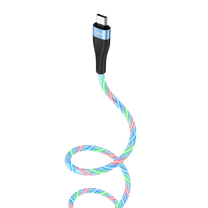 Cable USB a Micro USB V8 Carga Nocturna 1m Hoco U85 Negro
