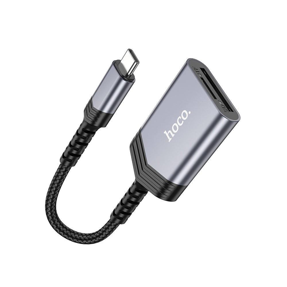 Lector de Tarjetas SD TF Tipo C OTG Hoco UA25 2en1 Gris