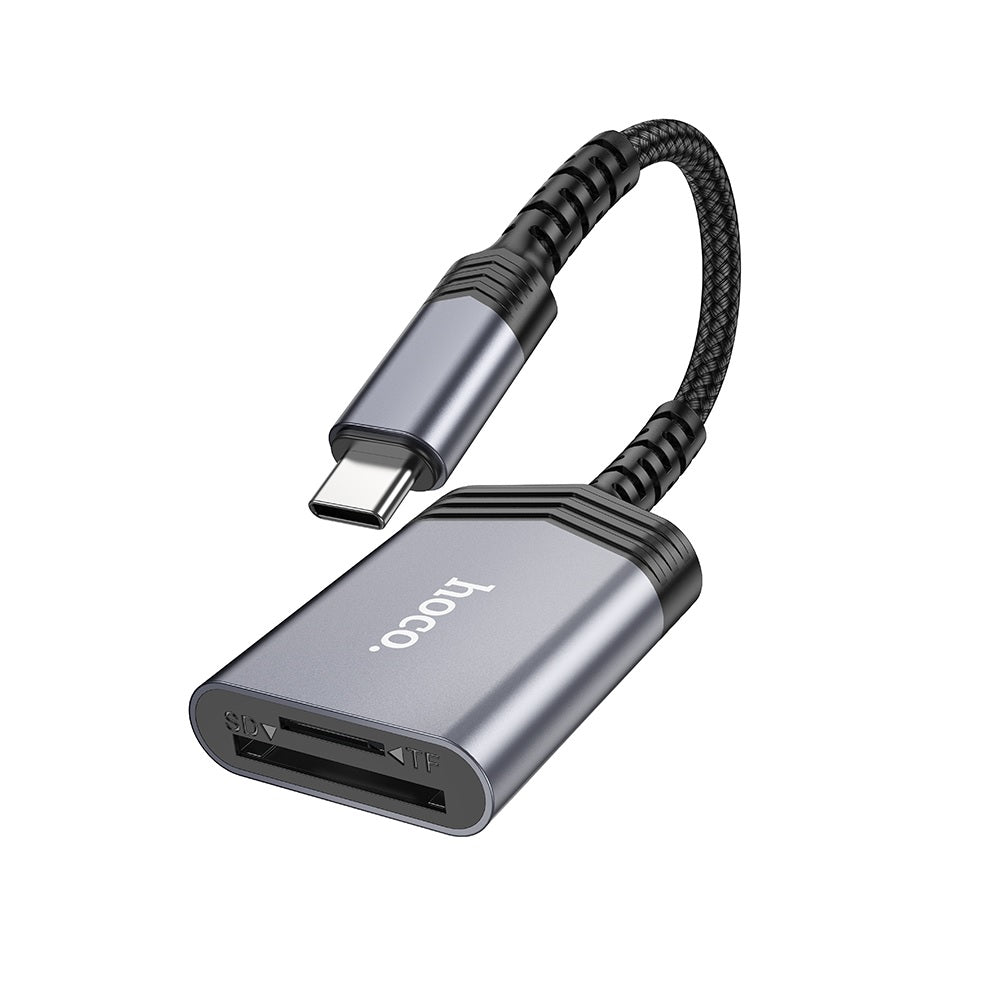 Lector de Tarjetas SD TF Tipo C OTG Hoco UA25 2en1 Gris