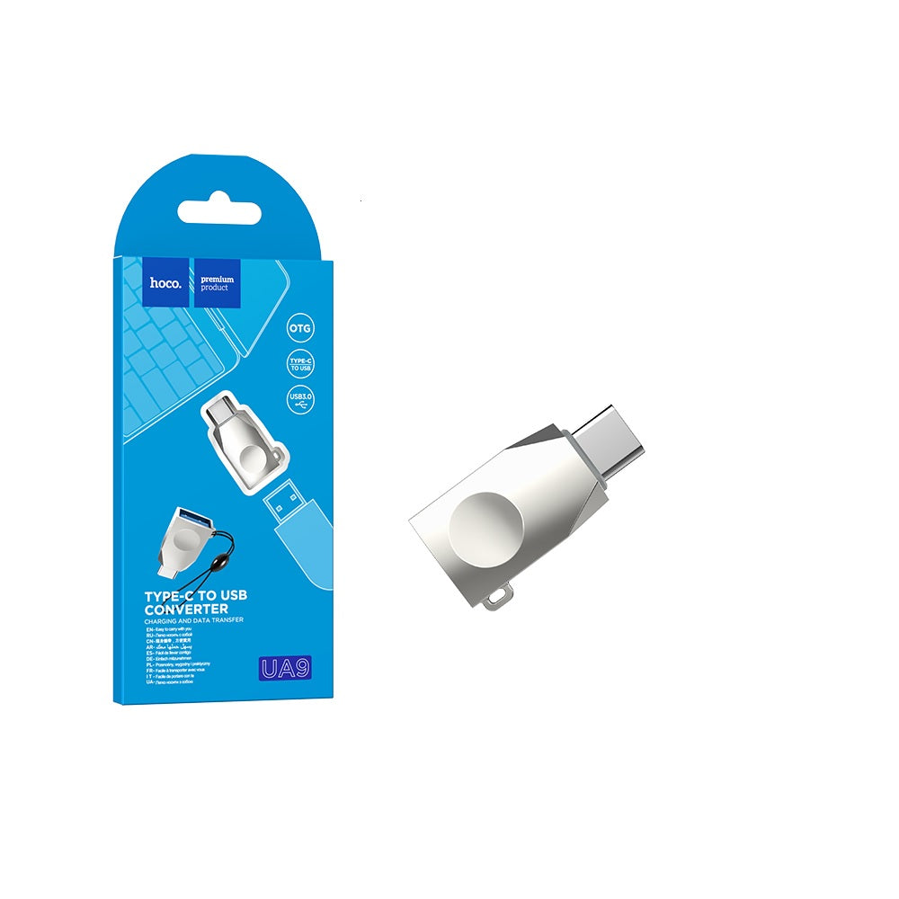 Adaptador OTG Hoco UA9 Micro USB a Tipo C Carga Datos Metal