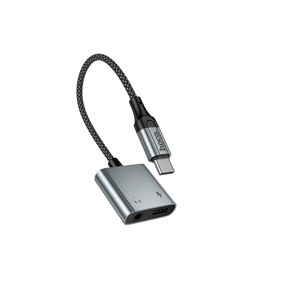 Adaptador Audio  Hoco UPA34 Tipo C a Tipo C + 3.5mm Negro