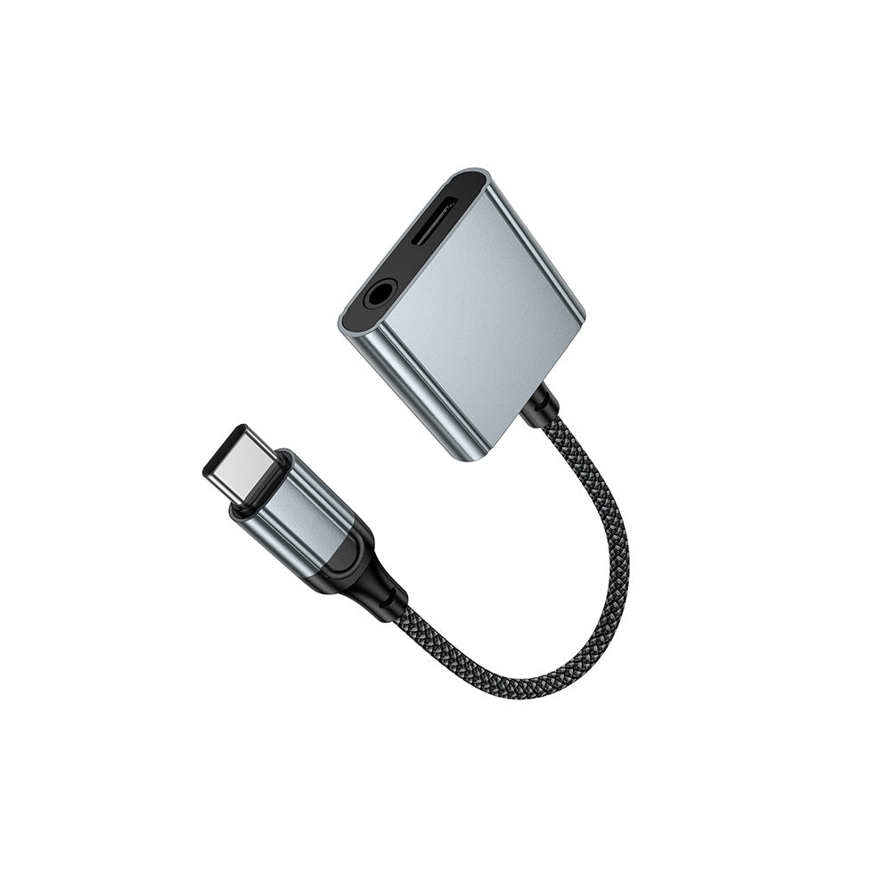Adaptador Audio  Hoco UPA34 Tipo C a Tipo C + 3.5mm Negro