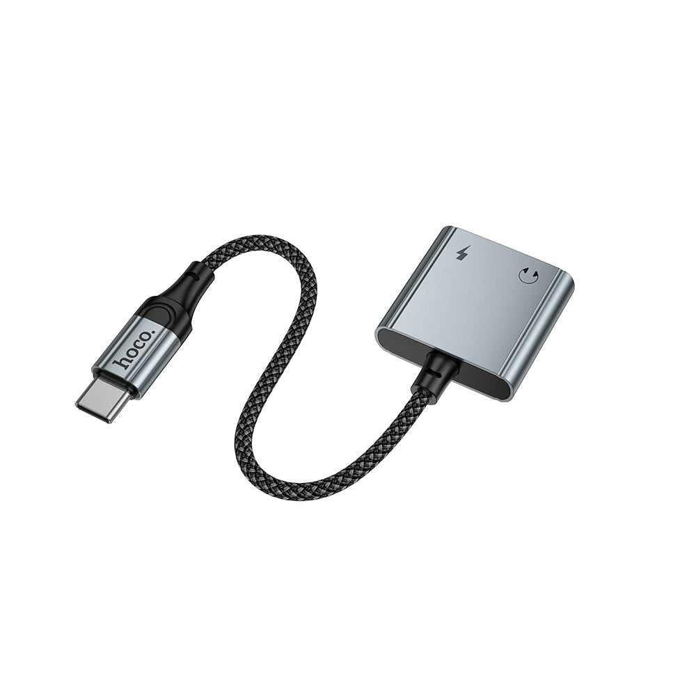 Adaptador Audio  Hoco UPA34 Tipo C a Tipo C + 3.5mm Negro