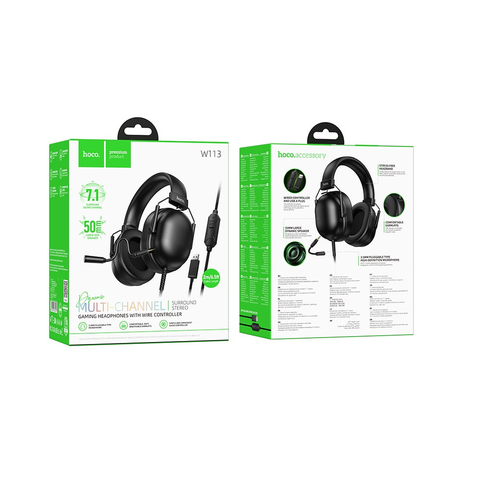 Audifonos Gamer Bluetooth Hoco W113 Diadema Negro
