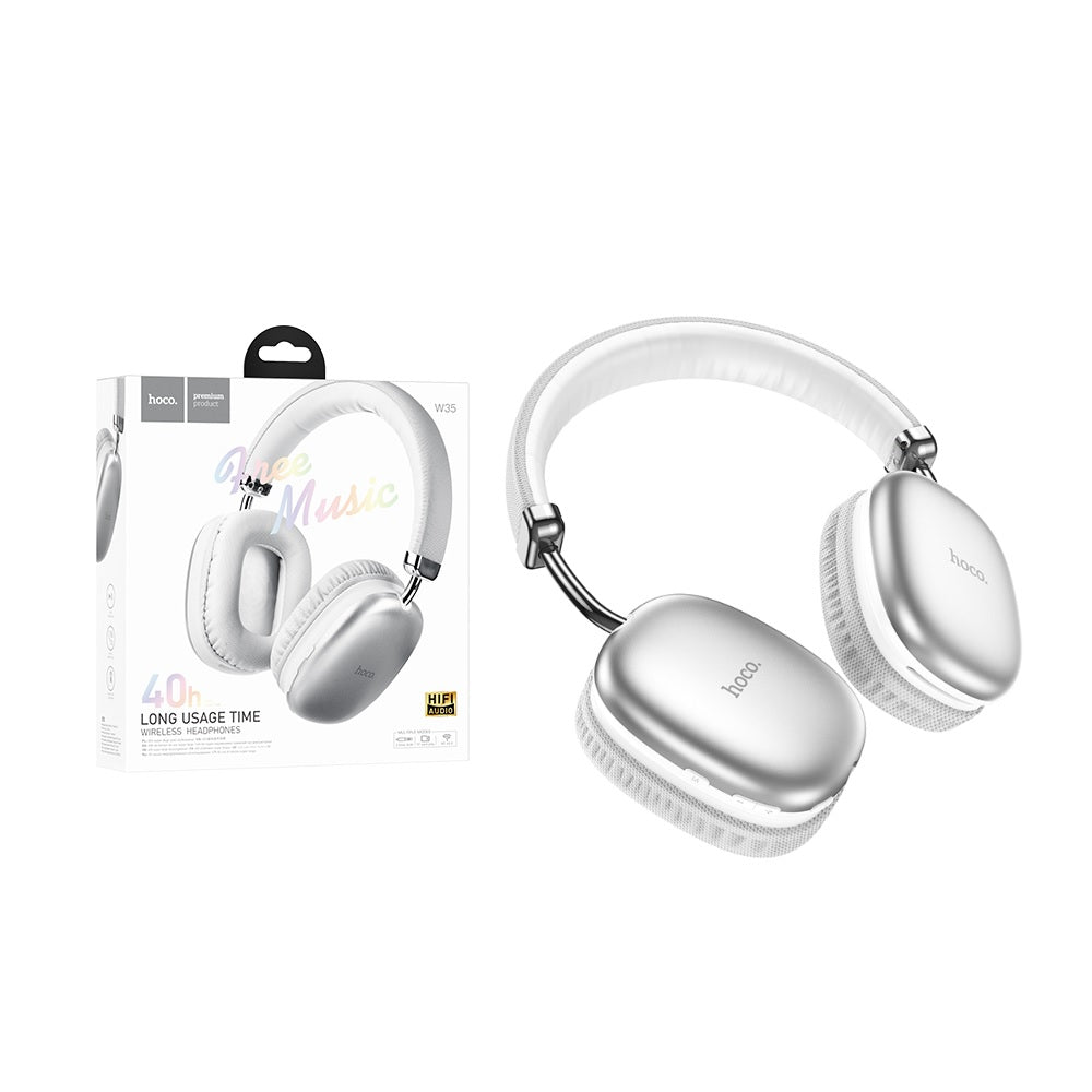 Audifonos Bluetooth Diadema Hoco W35 Audio Bateria 40H Gris