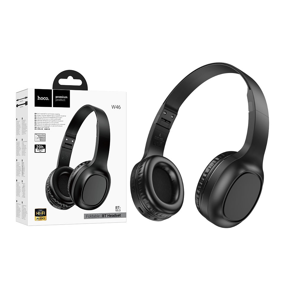 Audifonos Bluetooth Diadema Hoco W46 Charm Microfono Negro