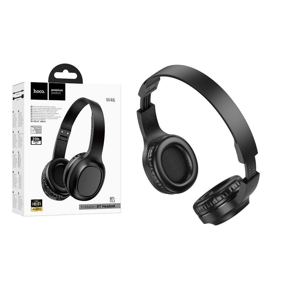 Audifonos Bluetooth Diadema Hoco W46 Charm Microfono Negro