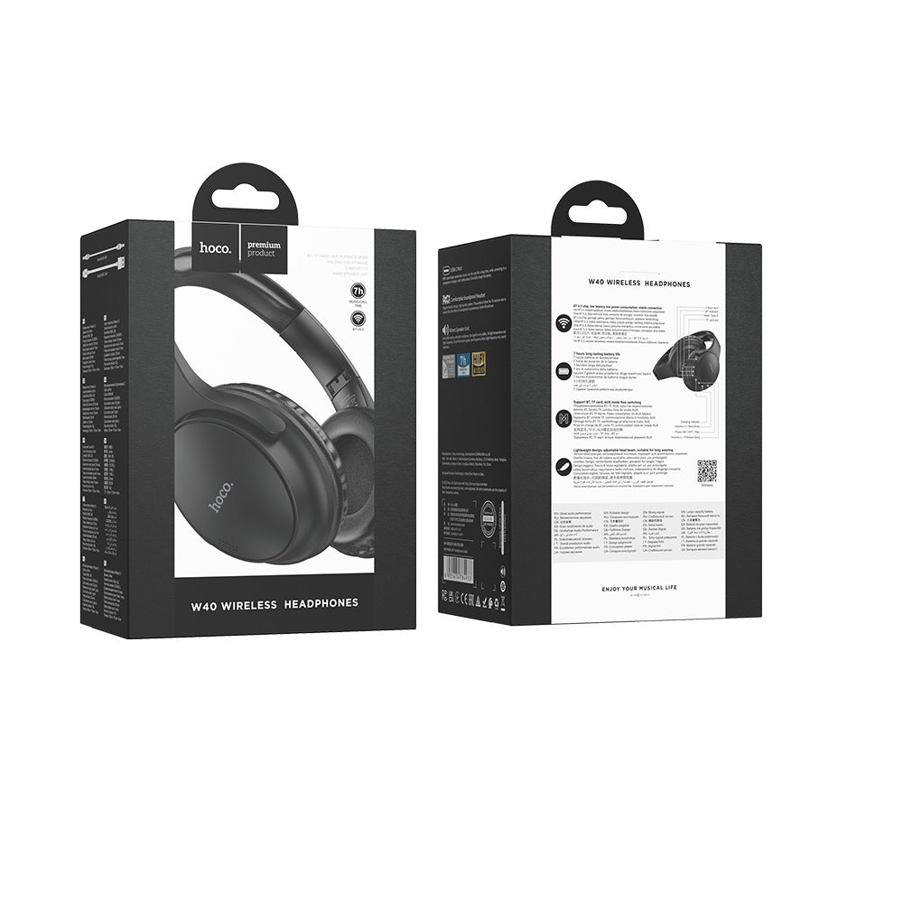 Audifonos Bluetooth Hoco W40 Diadema Orejeras Negro