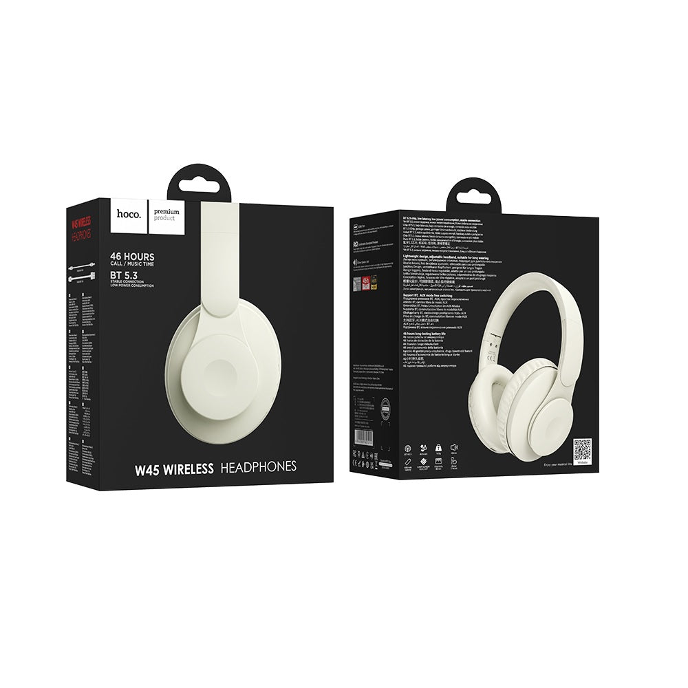 Audifonos Bluetooth Hoco W45 Diadema Orejeras 46 Horas Blanco