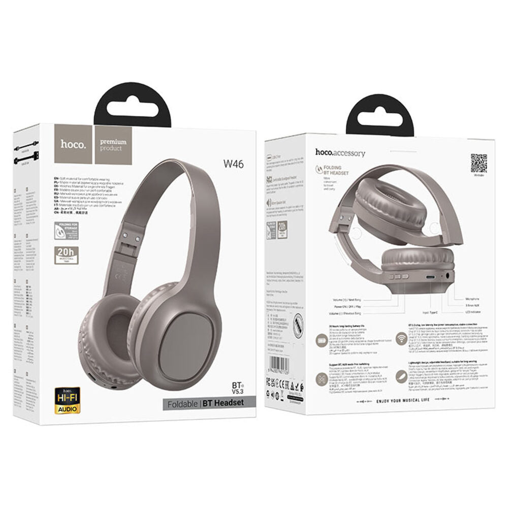 Audifonos Bluetooth Diadema Hoco W46 Charm Microfono Marron