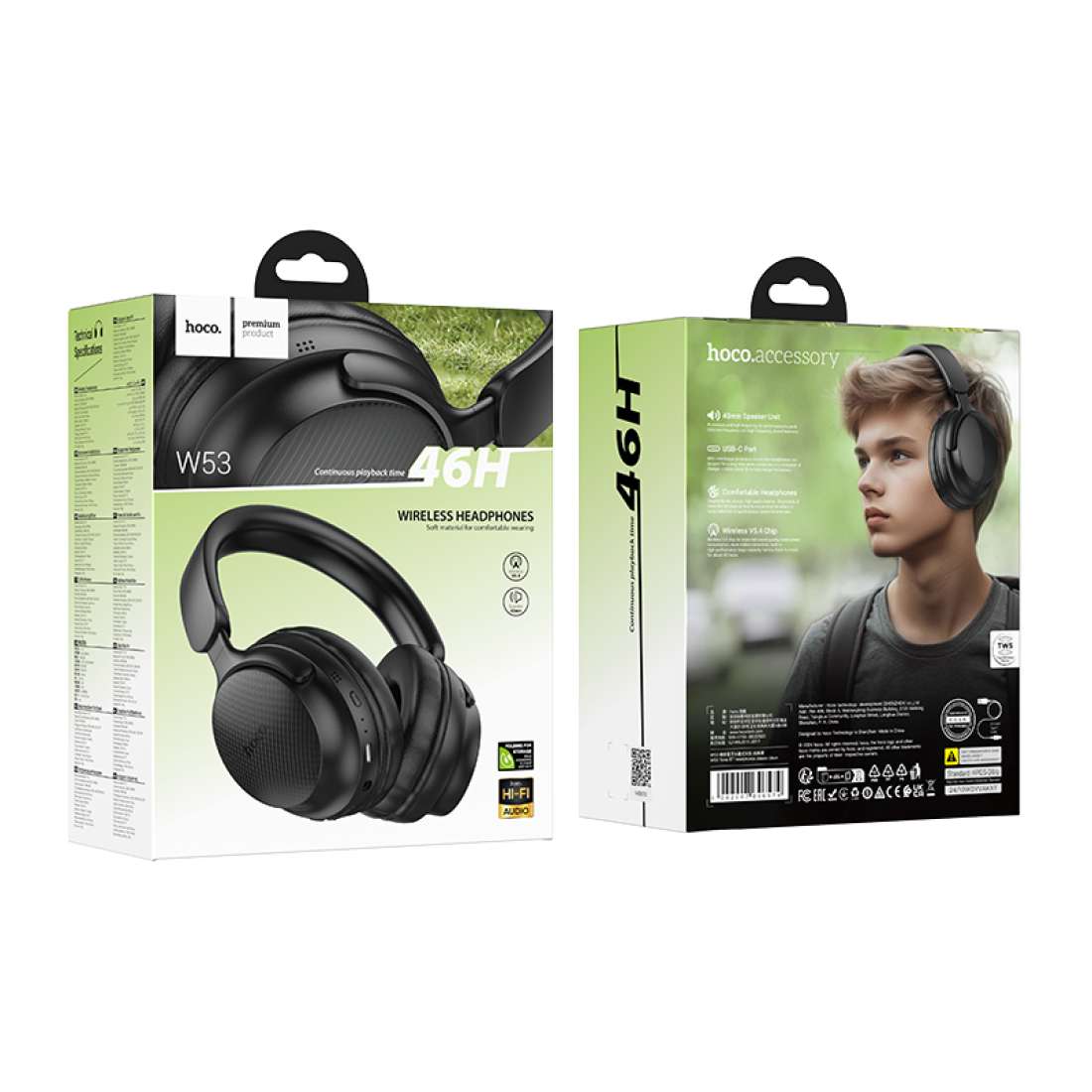 Audifonos Bluetooth Hoco W53 Diadema Orejeras Negro