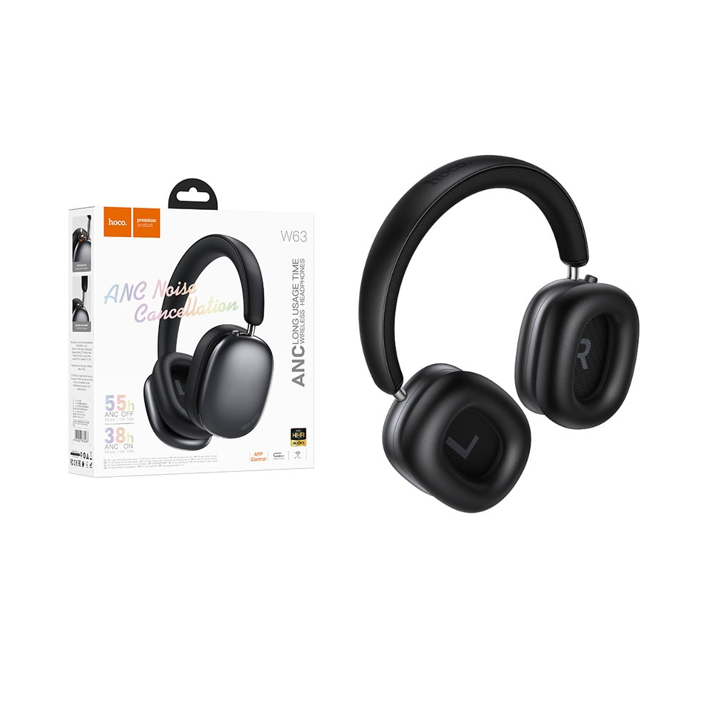Audifonos Bluetooth Hoco W63 Diadema ANC Negro