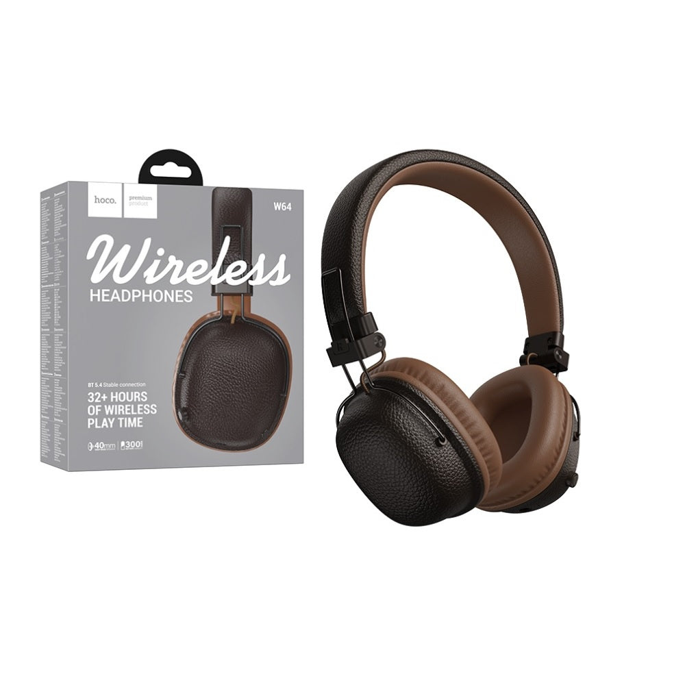 Audifonos Bluetooth Diadema Hoco W64 Earl II Plegable Marron