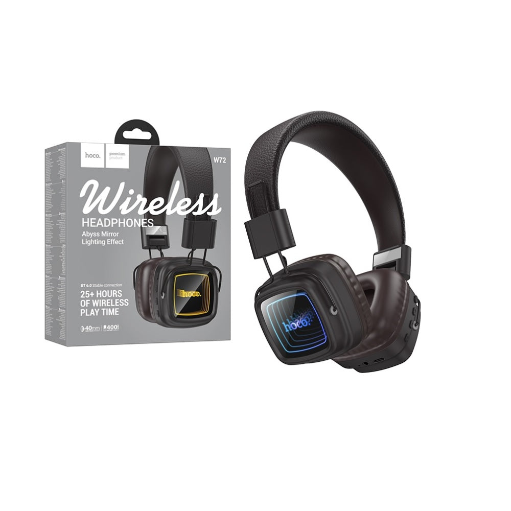 Audifonos Bluetooth Diadema Hoco W72 Earl III Luz RGB Marron