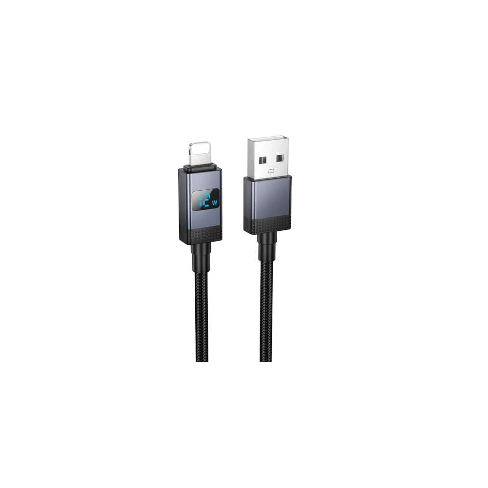 Cable Hoco X118 Generous USB a iP Con Pantalla Negro