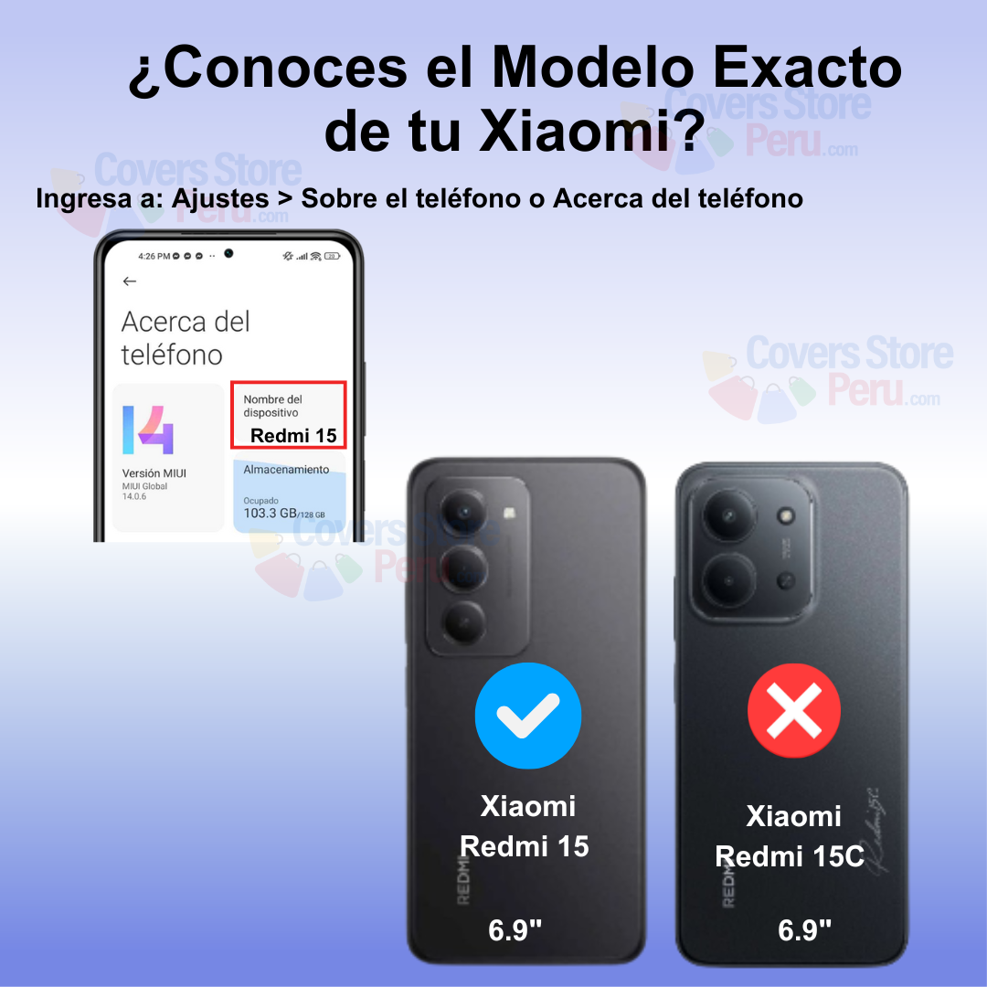 Funda Case para Xiaomi Redmi 15 Ahumado Anillo Rojo