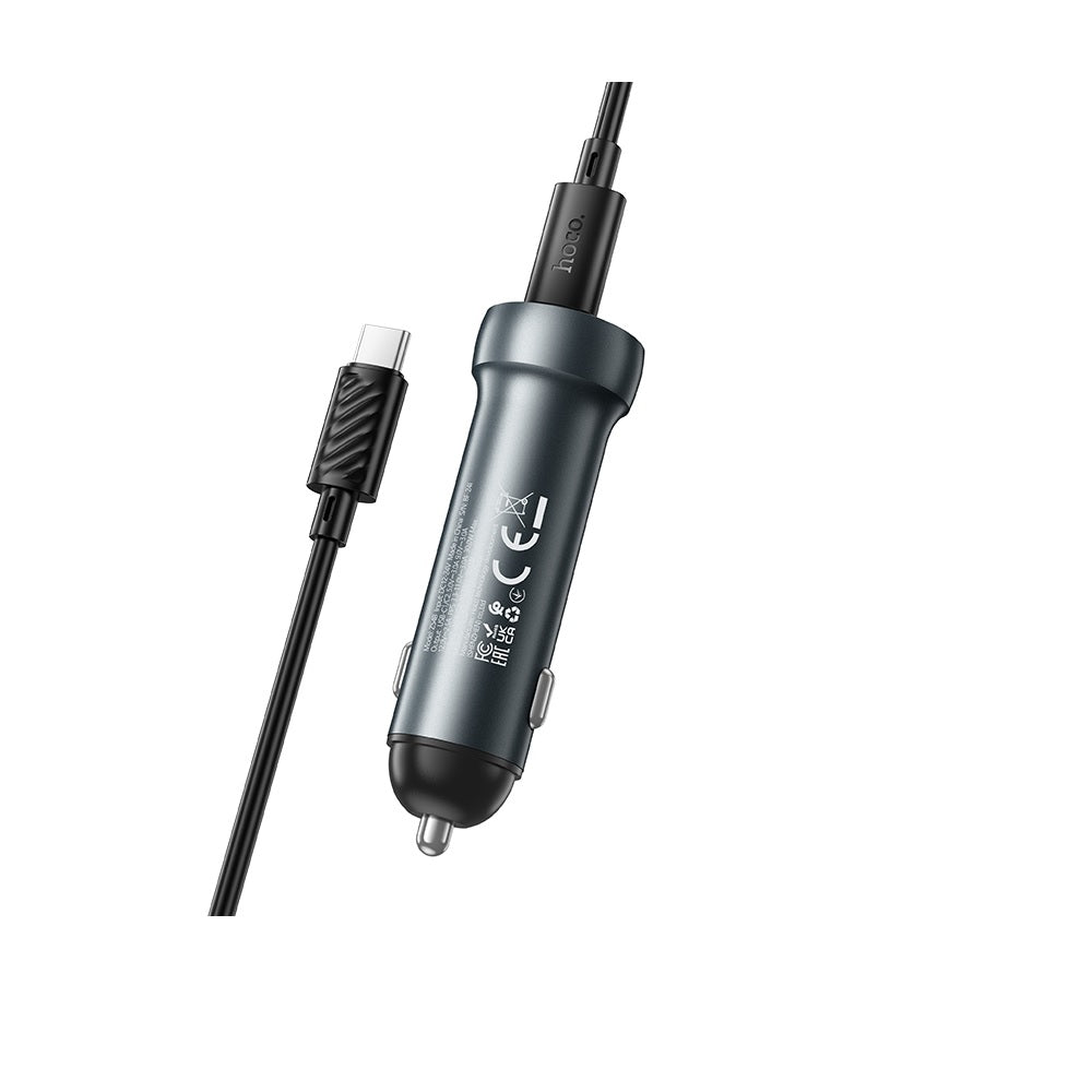 Cargador para auto Hoco Z54B PD60W Cable Tipo C a C Gris