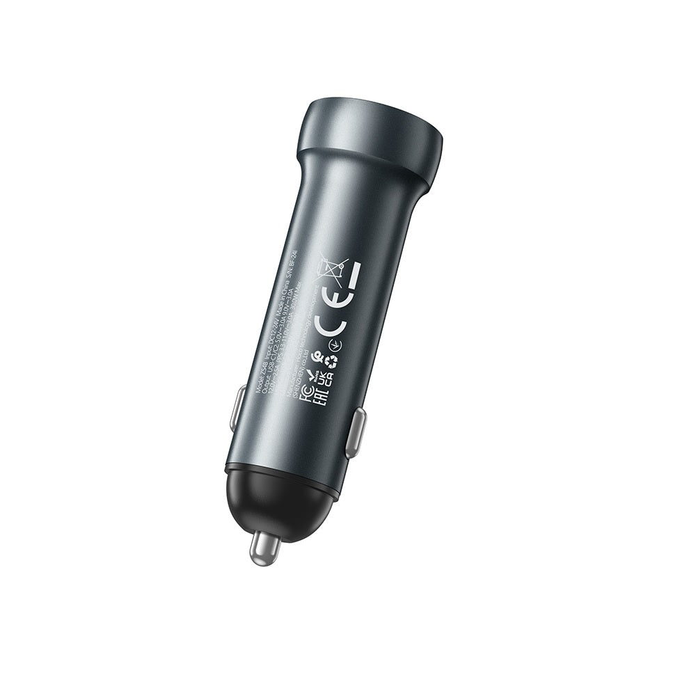 Cargador para auto Hoco Z54B PD60W Doble Puerto Tipo C Gris