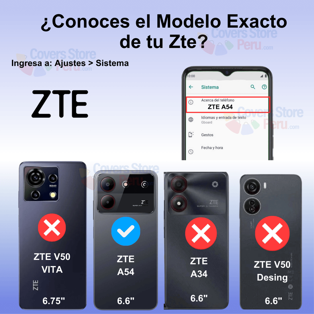 Funda para Zte A54 Space Original Transparente