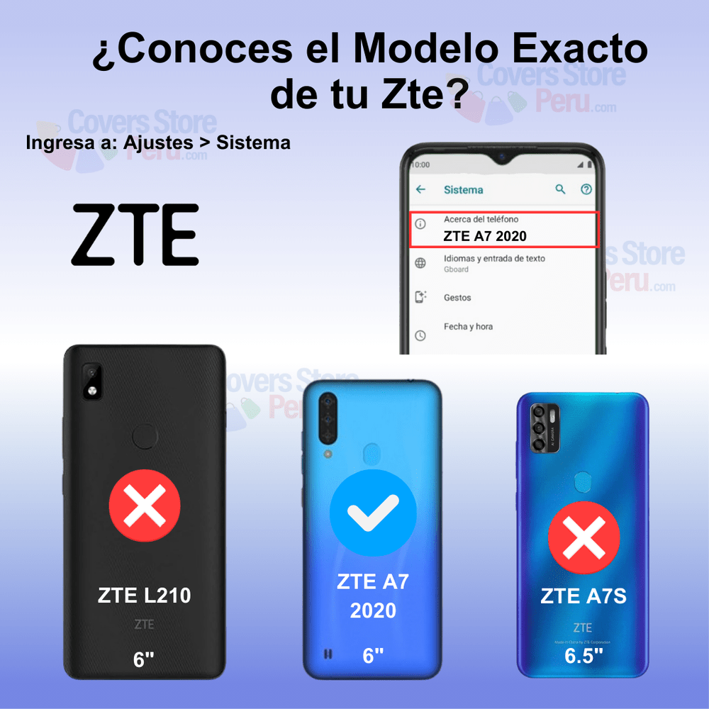 Funda Case para ZTE A7 2020 Holder Parante con Anillo Azul