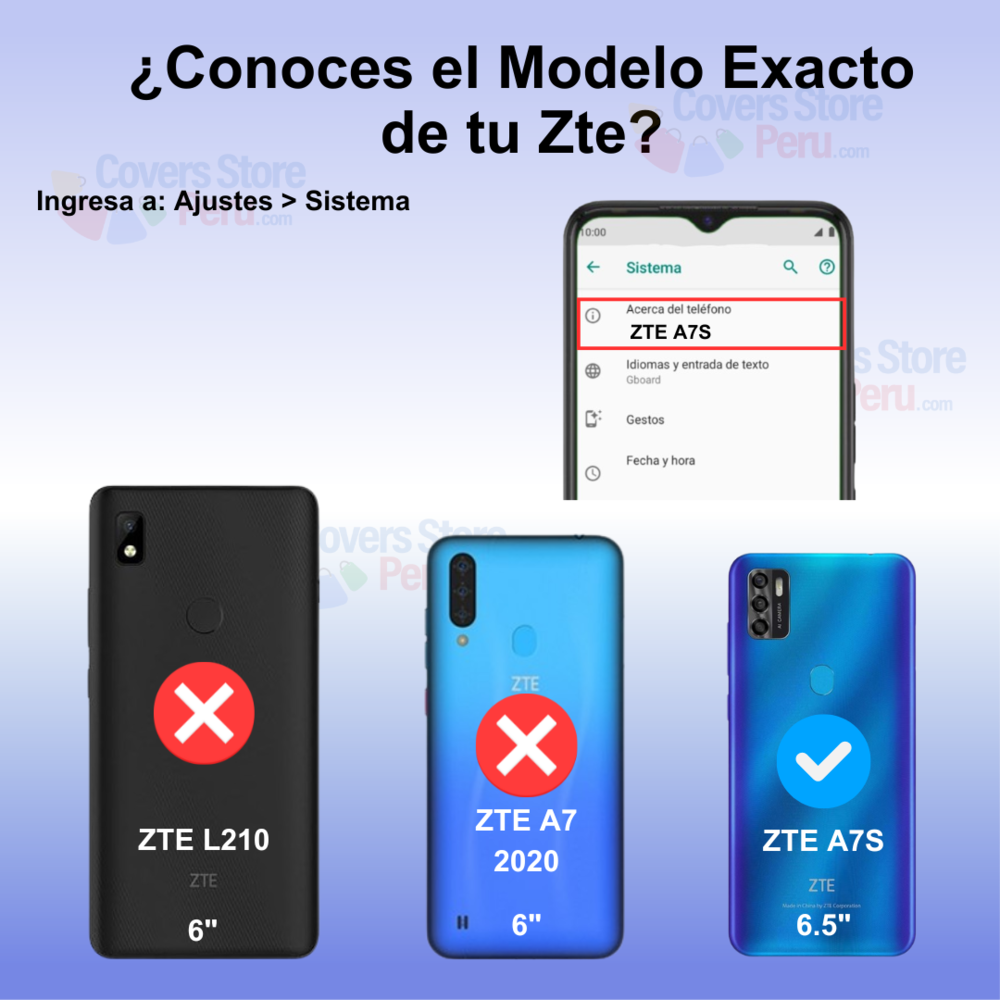 Funda Case para Zte A7S Ahumado Anillo Azul