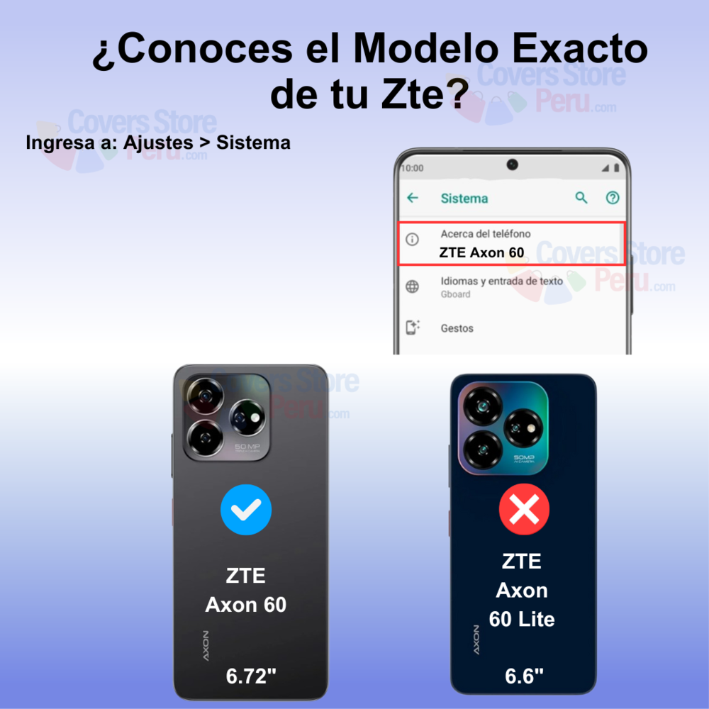 Funda Case para Zte Axon 60 Ahumado Anillo Azul